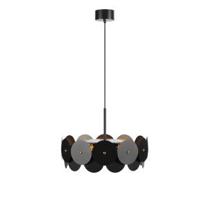 Suspension 3xE27 noir et laiton