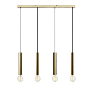 Suspension 4 lumières métal l107.5cm laiton