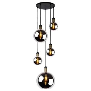 Suspension 5 lumières grappe h160cm gris