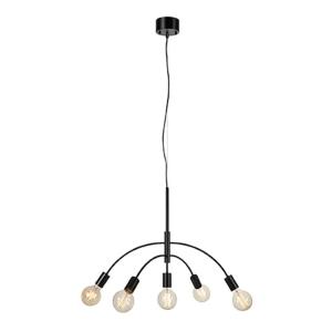 Suspension 5lumières métal l72cm noir