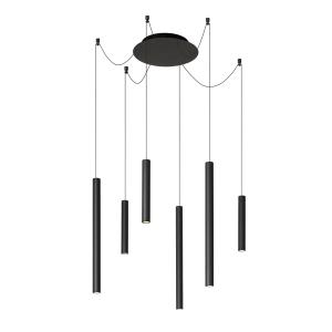 Suspension 6 lumières grappe h130cm noir