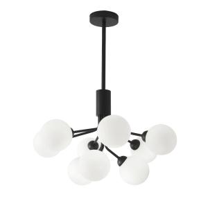 Suspension 9 boules de verre avec douille noire