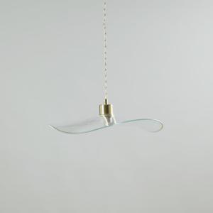 Suspension aérienne en verre transparent et liseré doré