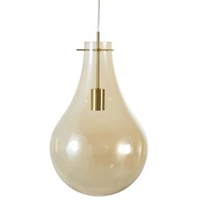 Suspension ampoule en verre teinté ambré et métal D30