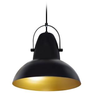 Suspension articulé métal H90cm noir;Abat-jour: noir,or