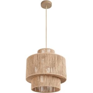 Suspension au style bohème 40W fibre durable et naturelle