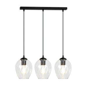 Suspension avec 3 abat-jour transparents et hauteur réglabl…