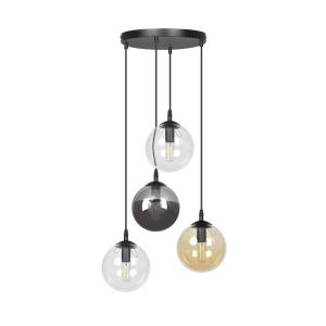 Suspension avec 4 cristaux multicolores réglables en hauteu…