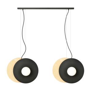 Suspension avec 4 sphères d'opale et pièces en acier contre…