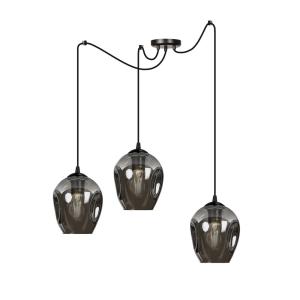 Suspension avec abat-jour en verre graphite réglables en ha…