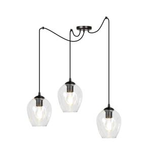 Suspension avec abat-jour en verre transparent réglables