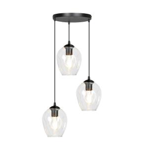 Suspension avec base ronde et 3 abat-jour en verre Max. 100…