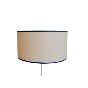 Suspension blanc bordure bleue diamètre 25 cm
