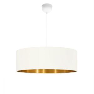 Suspension blanche contemporaine avec abat-jour doré