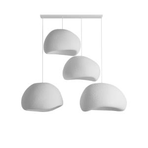 Suspension blanche design 4 abat-jour wabi-sabi