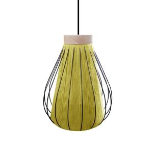 Suspension  bois,fibre ,Jaune ,H90xD28xP28cm