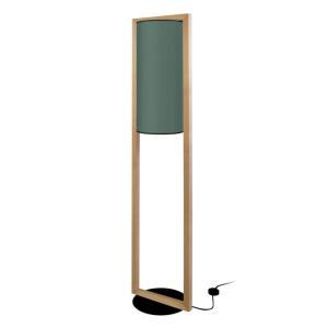 Suspension bois foncé métal noir abat-jour vert