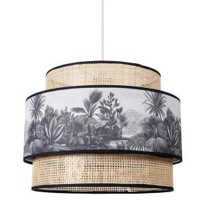 Suspension cannage et tissu D40cm
