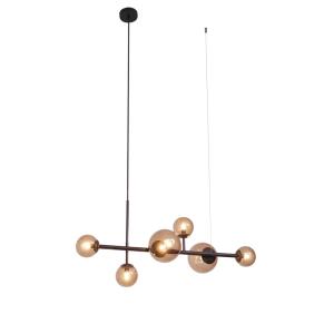 Suspension chic hôtel bronze foncé verre bronze
