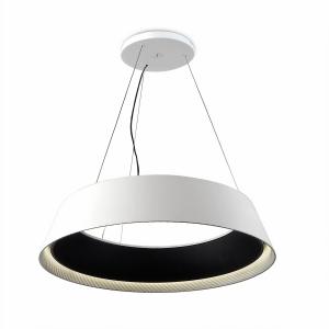Suspension circulaire LED en métal blanc et noir 95cm