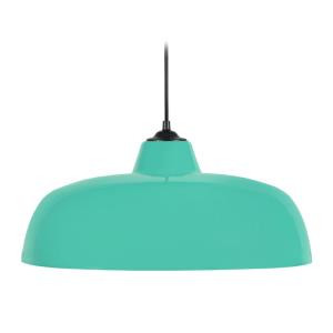 Suspension cloche H75cm metal abat-jour métal   turquoise