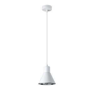 Suspension conique en métal, blanc L: 14cm