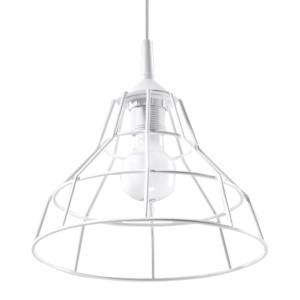 Suspension conique en métal, blanc L: 25cm