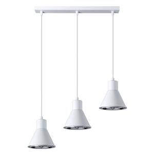 Suspension conique en métal, blanc L: 45cm