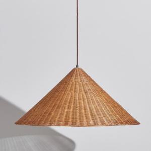 Suspension conique en rotin