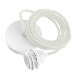 Suspension corde 1 cordon tissé lin français blanc 2.5m