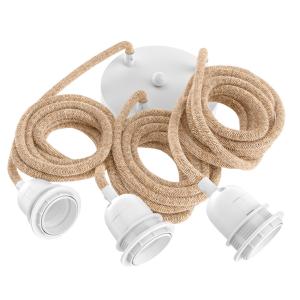 Suspension corde 3 cordons tissés ficelle blanc 2.5m