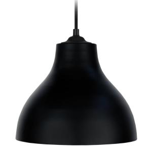 Suspension cordon  noir  abat-jour métal  noir