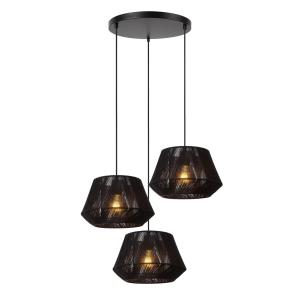 Suspension coton 3 lumières noir