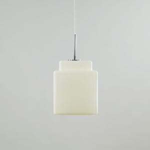 Suspension cubique en verre jaune clair