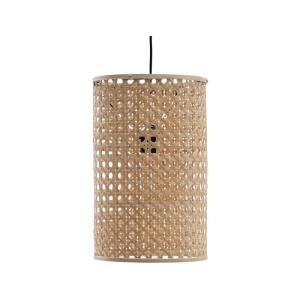Suspension cylindrique en bambou naturel fait main