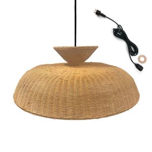 Suspension d'extérieur avec cable Rotin Beige D80 cm