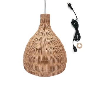 Suspension d'extérieur avec cable Rotin Beige H38 cm