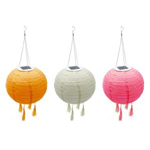Suspension d'extérieur nomade solaire Nylon Orange D20cm