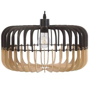 Suspension d’intérieur effet bois clair et noire