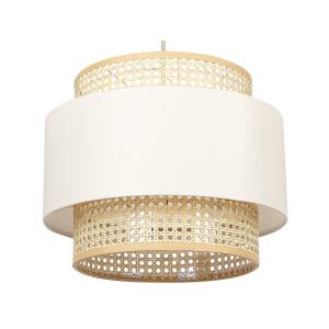 Suspension d’intérieur en rotin beige et naturel
