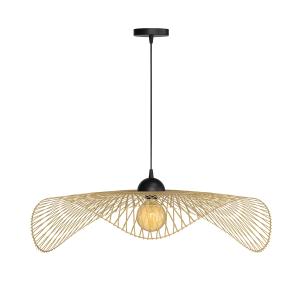 Suspension D75 cm en bambou avec fil noir