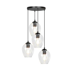 Suspension de style vintage avec 4 abat-jour en verre trans…
