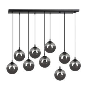Suspension de style vintage avec 9 sphères de verre gris