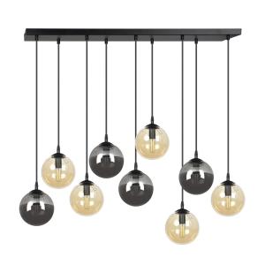 Suspension de style vintage avec 9 sphères en verre gris et…