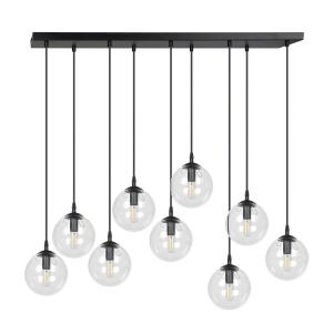 Suspension de style vintage avec 9 sphères en verre transpa…