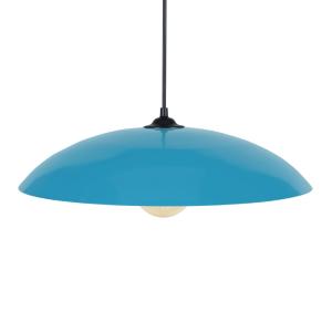 Suspension dôme H70cm metal abat-jour métal  bleu