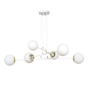 Suspension élégante 6 lumières nordique blanc avec détails…