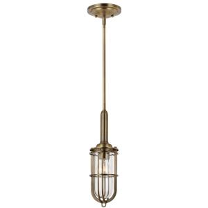 Suspension en acier et verre finition laiton antique foncé