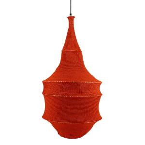 Suspension en coton tricoté brique h70cm