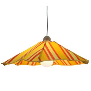 Suspension en hêtre avec natte jaune D.65cm